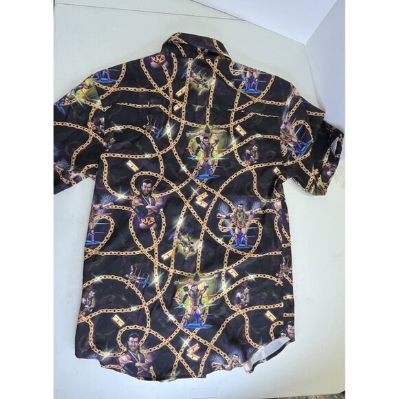 RSVLTS WWE Razor Ramone Short Sleeve Shirt Men's Small Black Button Up Wrestling - Picture 13 of 13